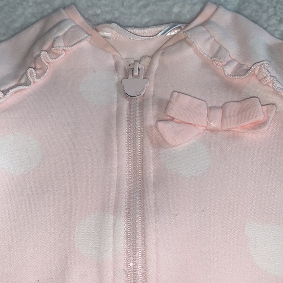 Mayoral Baby Pink Sweatshirt 6-9M White Polka Dot Zip EUC - Picture 12 of 13